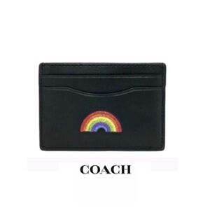 Coach | Rainbow Glitter Card Case Wallet NWT